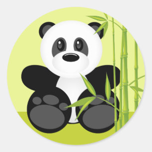 Bamboo Panda Bear Runder Aufkleber