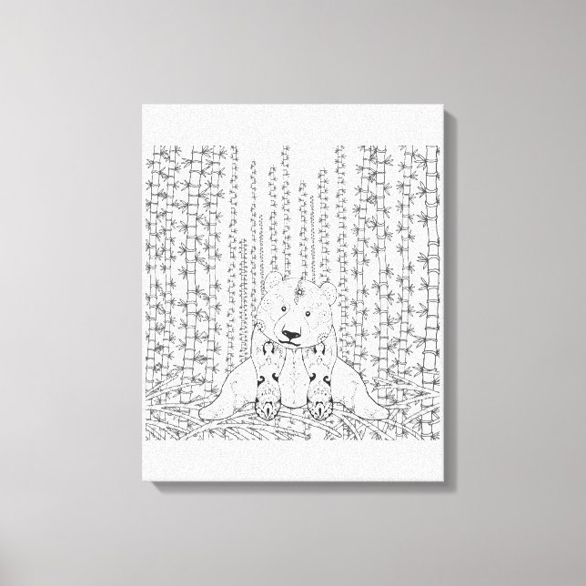 Bamboo Panda Doodle 6 Leinwanddruck (Vorderseite)