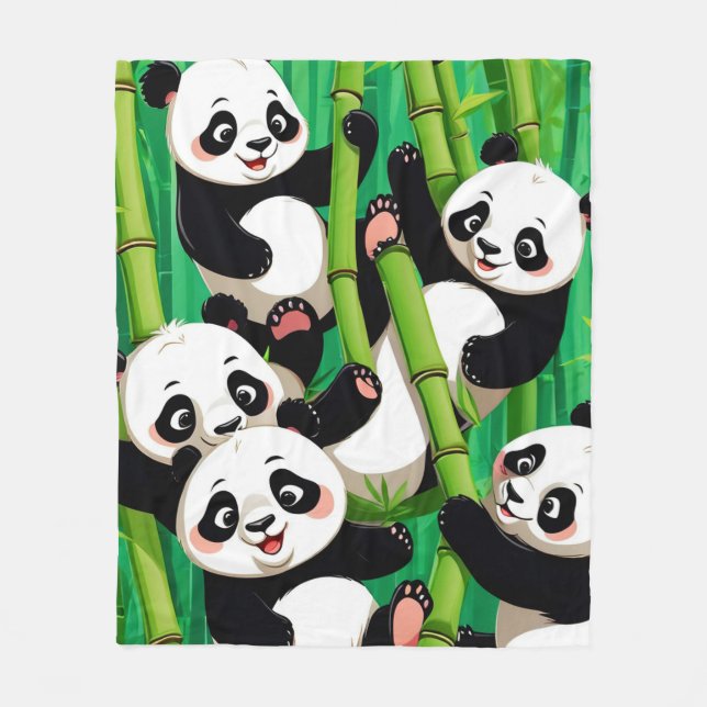 Bamboo Panda Fleecedecke (Vorderseite)