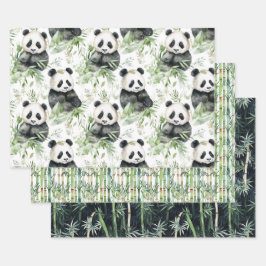 Bamboo Panda Packpapier Geschenkpapier Set