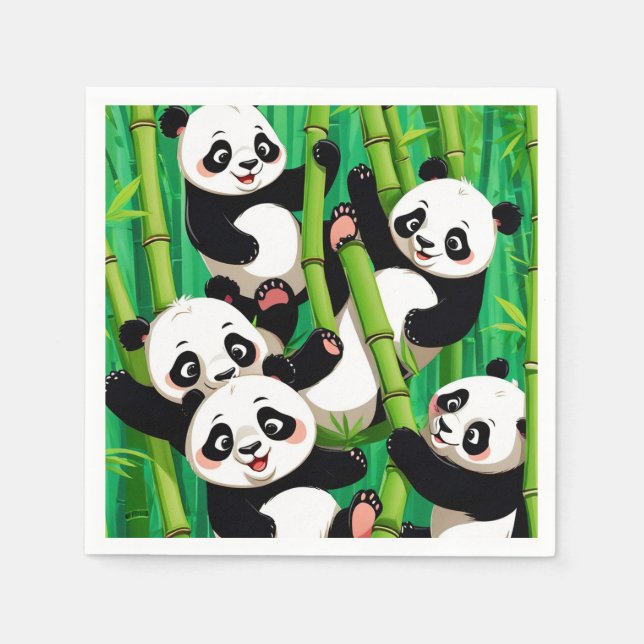 Bamboo Panda Serviette (Vorderseite)