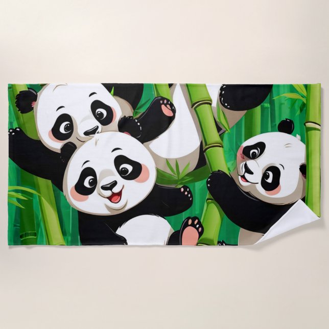 Bamboo Panda Strandtuch (Vorderseite)