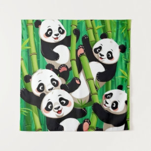 Bamboo Panda Wandteppich