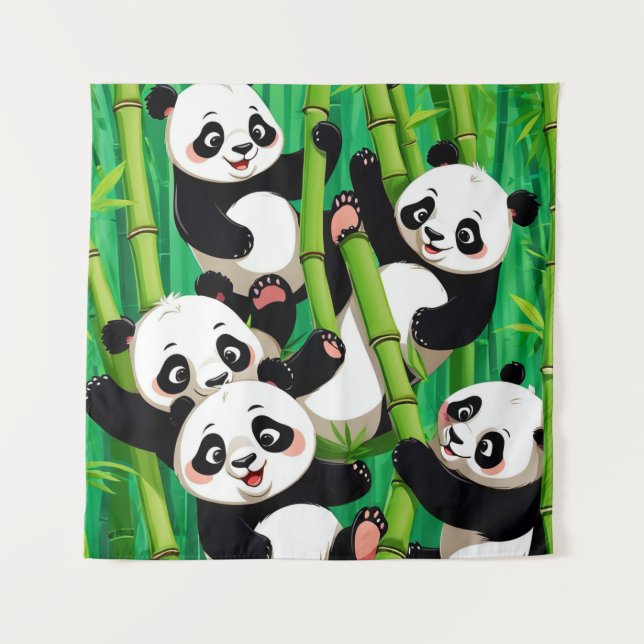 Bamboo Panda Wandteppich (Vorderseite)