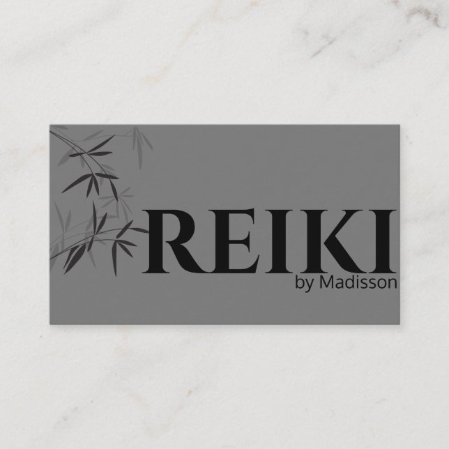 Bamboo Theme Reiki Practitioner Business Card Visitenkarte (Vorderseite)