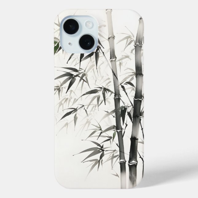 Bamboo-Tintenzeichnung Case-Mate iPhone Hülle (Rückseite)