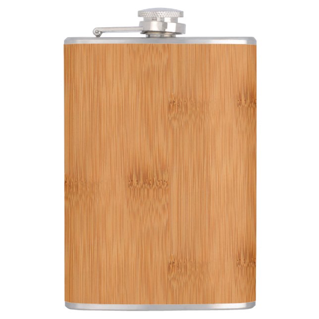 Bamboo Toast Holz Grain Look Flachmann (Vorderseite)