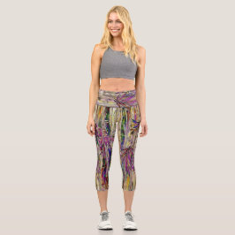 Bamboo Tree Digitales Gemälde Originelle Kunst, Di Capri Leggings