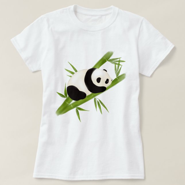 Bamboo Tree Panda Bear T Shirt (Design vorne)