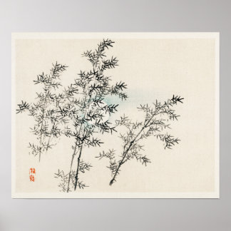 Bamboo von Kōno Bairei (1844-1895) Poster