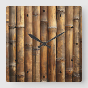 Bamboo Wall Clock Quadratische Wanduhr