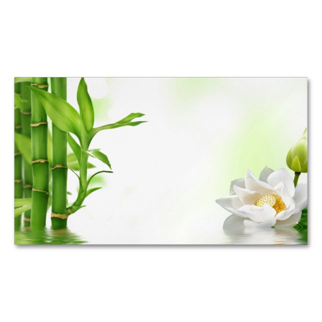Bamboo Water Lotus Spa Skin Care Massage Salon Magnetische Visitenkarte (Vorderseite)