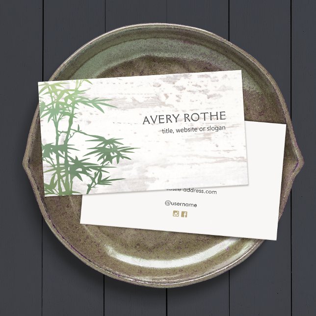 Bamboo Wood Chinese Medicine Business Card Visitenkarte (Von Creator hochgeladen)