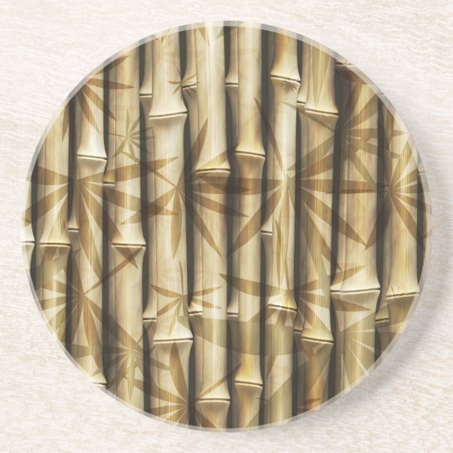 Bamboo Wood Texture Sandstein Untersetzer (Vorne)