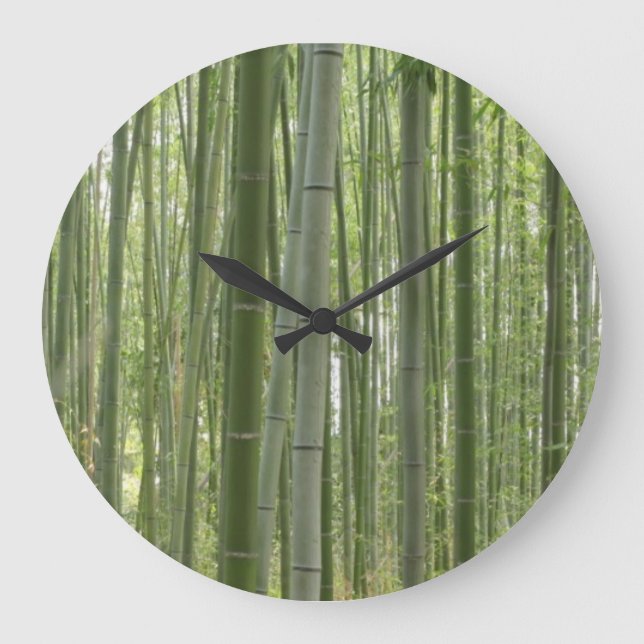Bamboo Woods Große Wanduhr (Vorderseite)