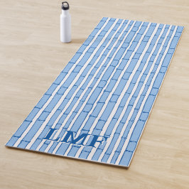 Bambooey Bamboo Stripe in Blue Personalized Yogamatte