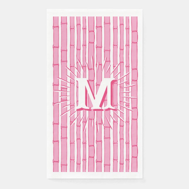 Bambooey Bamboo Stripe in Pink Personalized Serviette (Vorderseite)