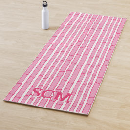 Bambooey Bamboo Stripe in Pink Personalized Yogamatte