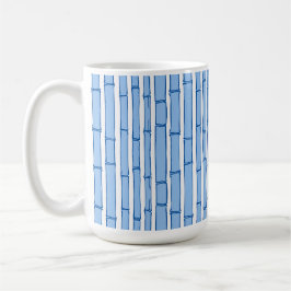 Bambooey Bambusstreifen in Blau Porzellan Kaffeetasse