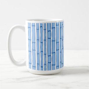 Bambooey Bambusstreifen in Blau Porzellan Kaffeetasse