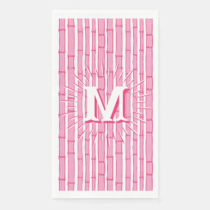 Bambooey Bambusstreifen in Rosa personalisiert Serviette