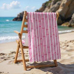 Bambooey Bambusstreifen in Rosa Strandtuch