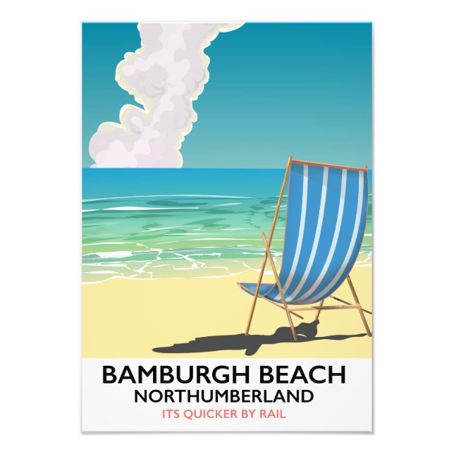 Bamburgh Beach Northumberland Zugposter Fotodruck (Vorne)