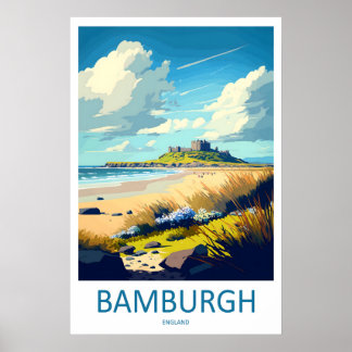 Bamburgh Castle England Reiseplakat 1 Poster