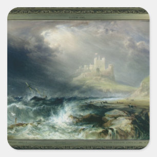 Bamburgh Schloss, Northumberland Quadratischer Aufkleber