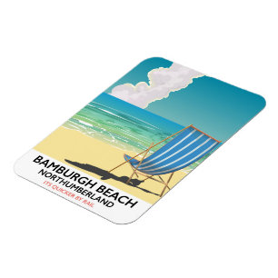 Bamburgh Strand Northumberland Zugposter Magnet
