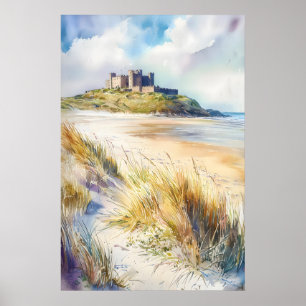 Bamburgh Wasserfarbe 1 Poster