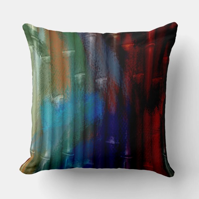 Bambus Akrylgemälde Kissen (Vorderseite)