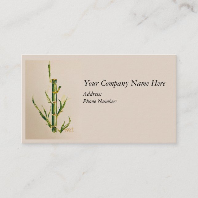 Bambus Aquarell Business Card Visitenkarte (Vorderseite)