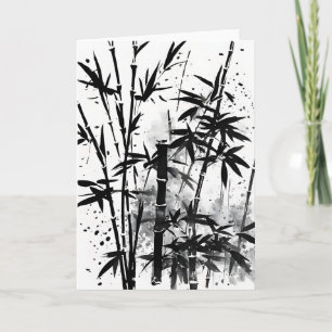 Bambus - Aquarellblumen Karte
