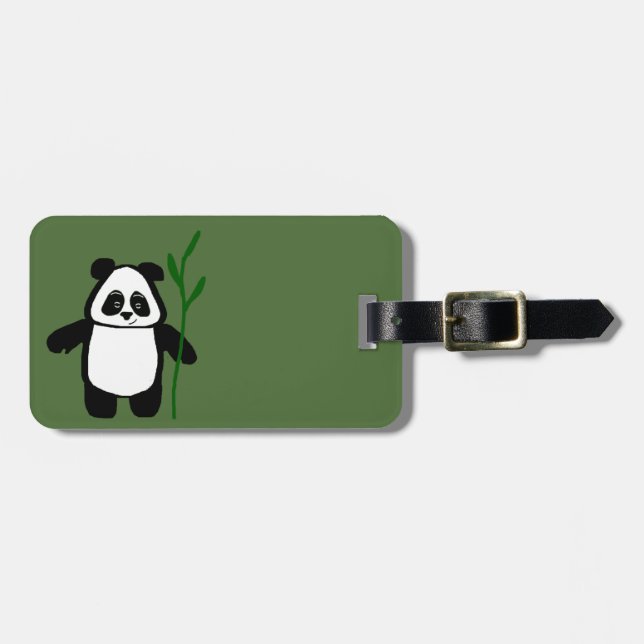 Bambus der Panda-Grün-Gepäckanhänger Gepäckanhänger (Vorderseite horizontal)