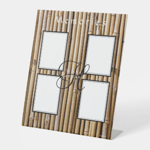 Bambus-Design Vier-Foto-Anzeige HAMbyWG Sockelschild