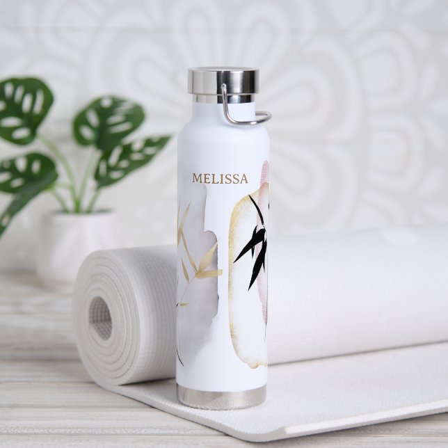 Bambus-Doppelfarbmonogramm Trinkflasche (Yoga)