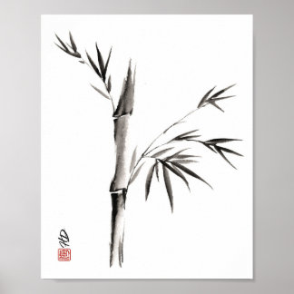Bambus in der Stille Chinesische Pinselkunst Poster