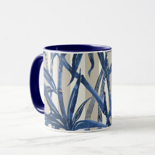 Bambus Jungle Hawaiian Strip - Marine und Taupe Tasse