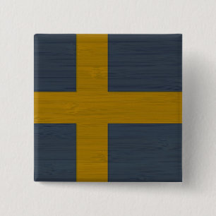 Bambus-Look und gravierte Schweden schwedische Sve Button