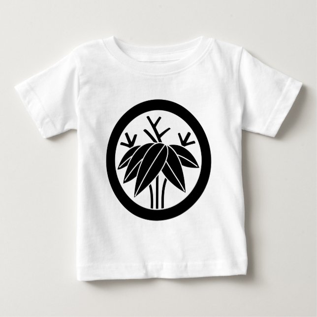 Bambus mit Wurzel im Kreis Baby T-shirt (Vorderseite)