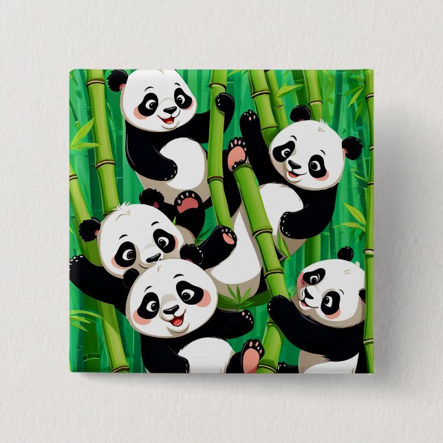 Bambus Panda Button (Vorderseite)