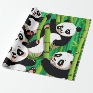 Bambus Panda Geschenkpapier