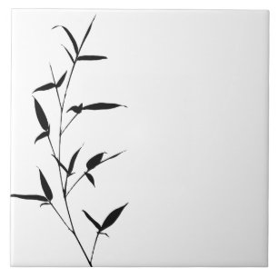 Bambus-Silhouette-Hintergrundvorlage Leer Schwarz Fliese