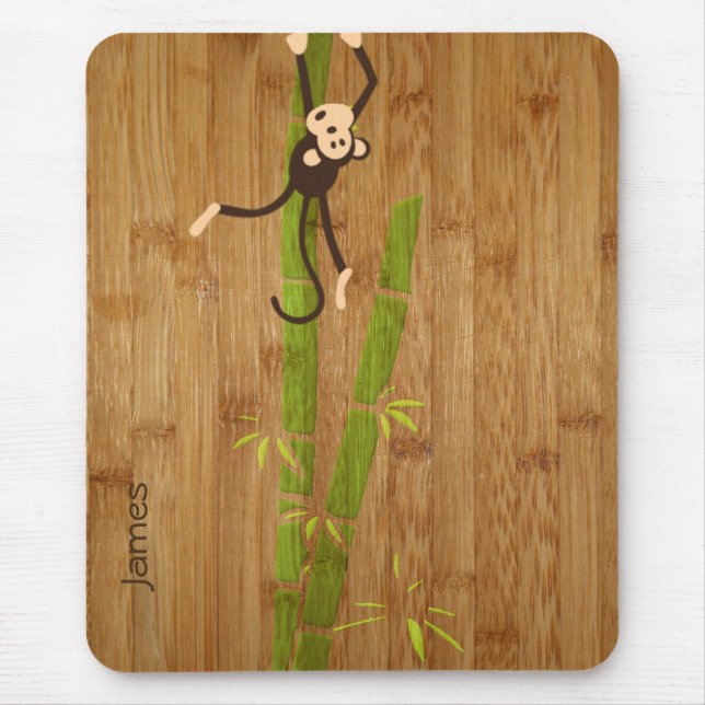 Bambus und Affe lustiges Mousepad (Vorne)