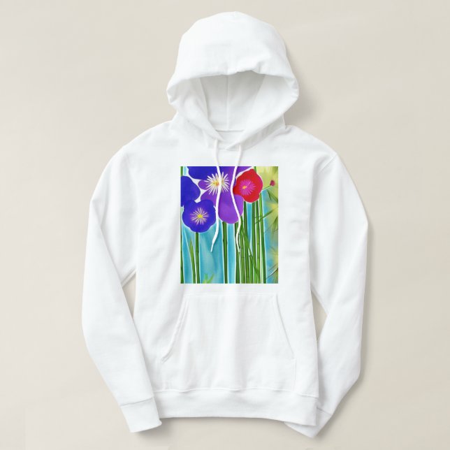 Bambus und Hibiskus Hoodie (Design vorne)
