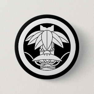 Bambus- und Riedhut im Kreis Button