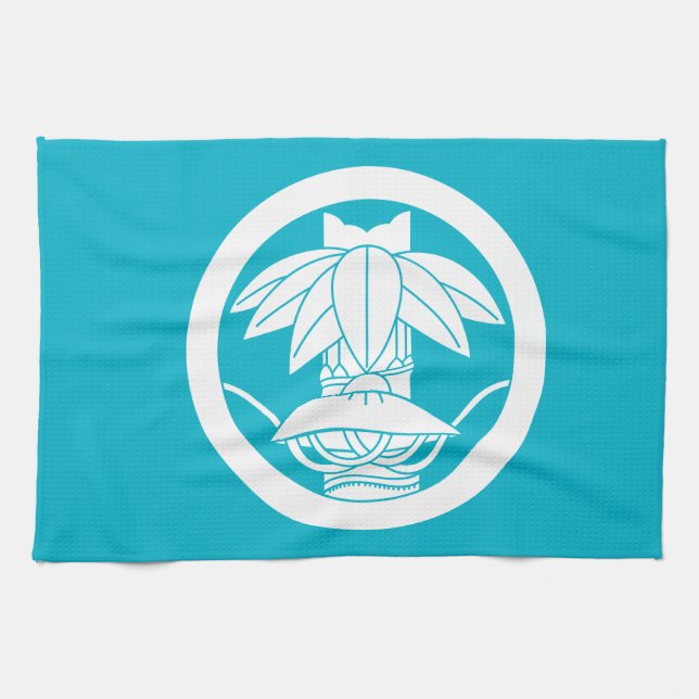 Bambus und Sitzhut im Kreis Geschirrtuch (Horizontal)
