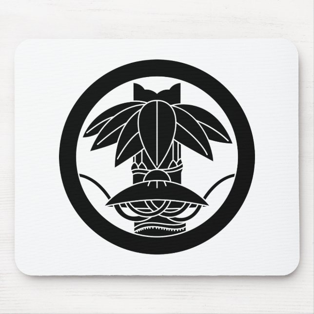 Bambus und Sitzhut im Kreis Mousepad (Vorne)