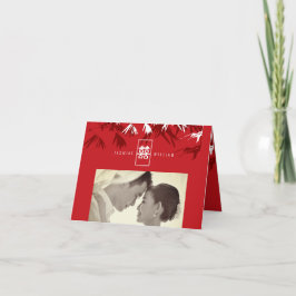 Bambus verlässt doppeltem Glück chinesische Einladung